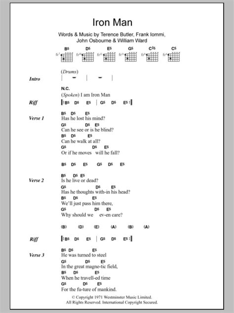 Iron Man by Black Sabbath - Guitar Chords/Lyrics - Guitar Instructor