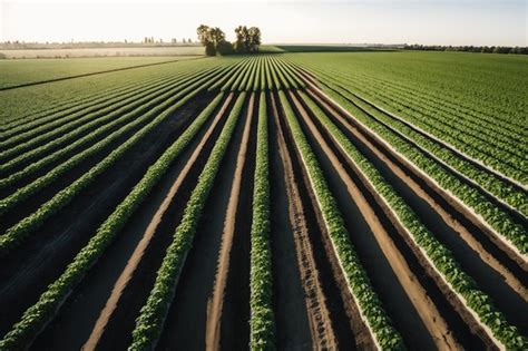 Premium AI Image | Aerial view of a vast crop field in the countryside Generative AI