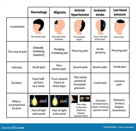 Types Of Headaches. Cluster, Sinus, Tension And Stress, Hypertension, Chronic Migraine, Allergy ...