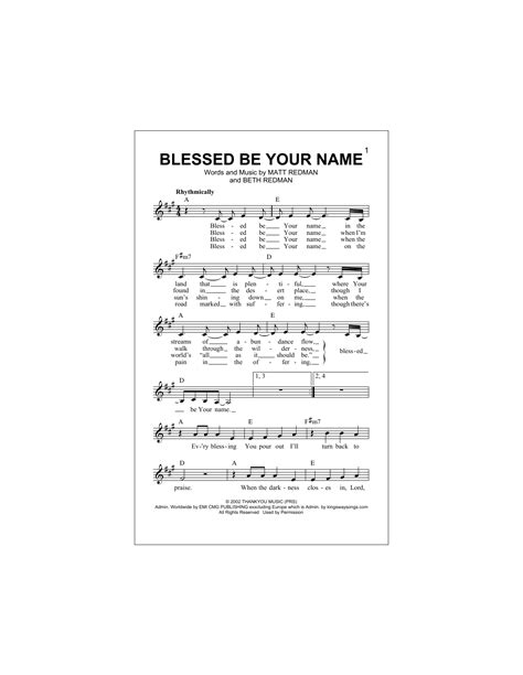 Matt Redman - Blessed Be Your Name | Notypisni.cz