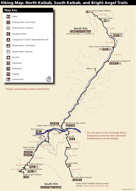 Grand Canyon Hiking Map