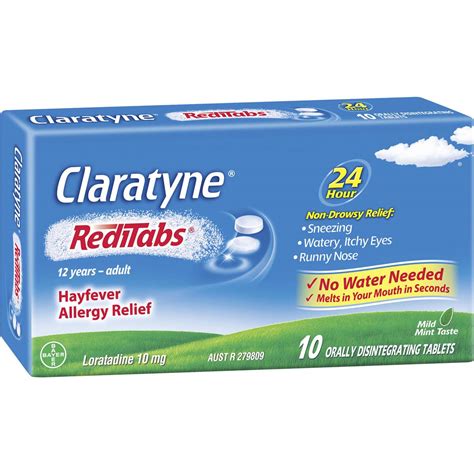 Claratyne Hayfever Allergy Relief Antihistamine Redtiabs 10 Pack | Woolworths