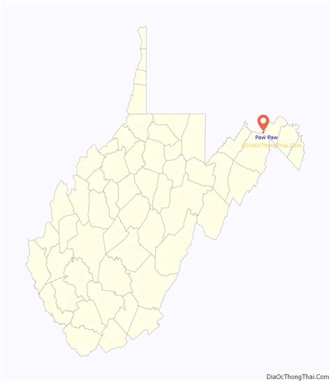 Map of Paw Paw town, West Virginia