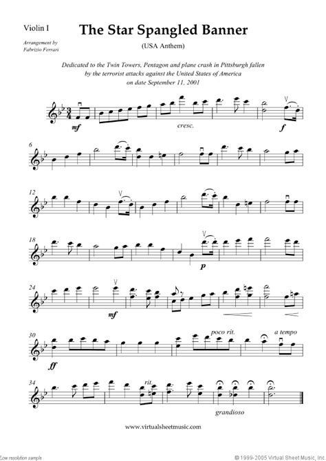 national anthem - PDF free sheet music