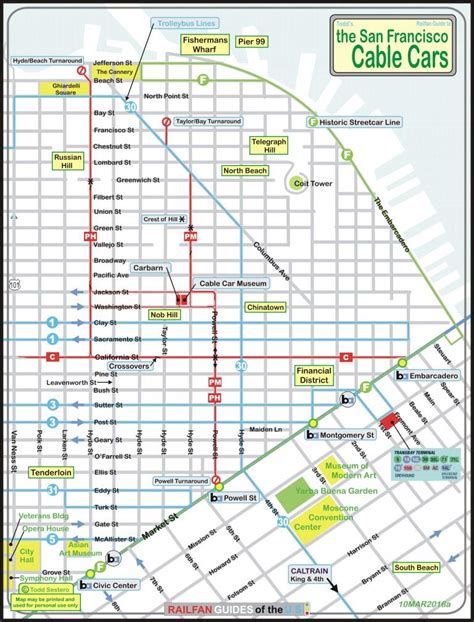 Printable San Francisco Cable Car Map