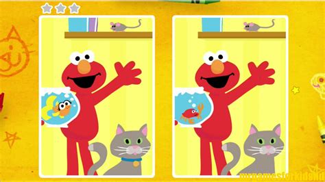 Sesame Street Spot The Difference Animals Children Game - YouTube