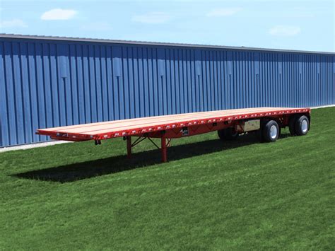 flatbed-trailer-steel-red-spread-steel-wheels - Jet Co Trailers