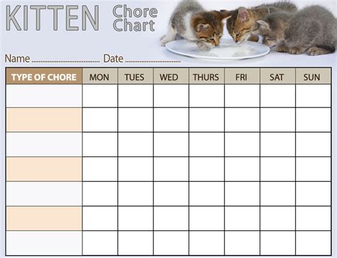 Kitten Chore Chart - Rooftop Post Printables