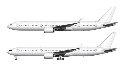 Boeing 777-9 blank illustration templates – Norebbo