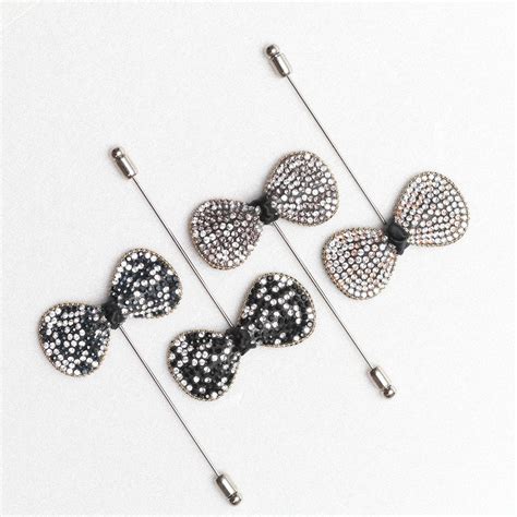 sparkle stone bow Boutonniere For Wedding,Lapel Pin,Tie Pin Unique Wedding Accessories, Trendy ...