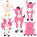 Premium Hot Pink Farm Animals Clip Art & Vectors Pink Farm Animals ...