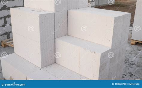 Aerated Concrete Blocks for the Rapid Construction Stock Photo - Image ...