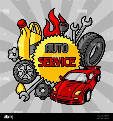 Cartoon car auto repair garage hi-res stock photography and images - Alamy