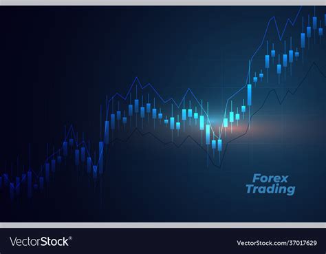 Forex trading background with candle stick chart Vector Image