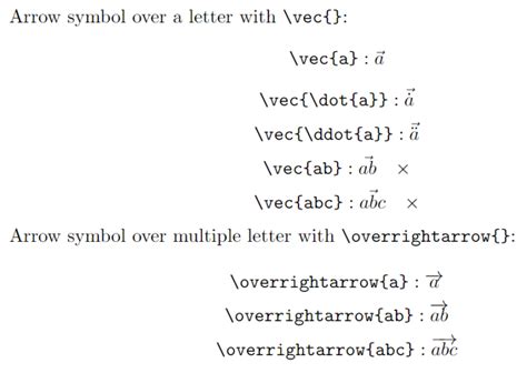 How to write Position vector (arrow) in LaTeX? - CodeSpeedy