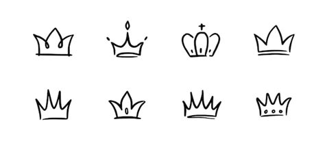 Premium Vector | Doodle crown hand drawn set doodle princess crown ...