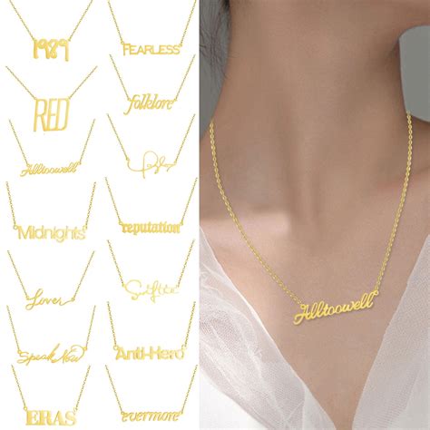 I Love Taylor Swift Necklace Tour Merch Album Song Title Necklace for ...