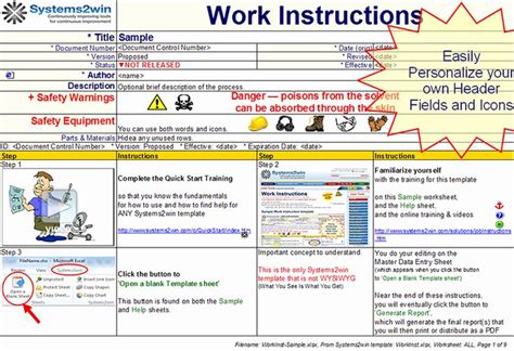 Standardized Work Instructions Templates Best Of Work Instruction ...