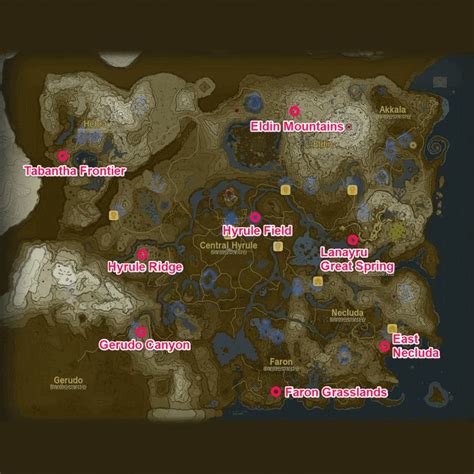 a map with several locations and names for each location in the game ...