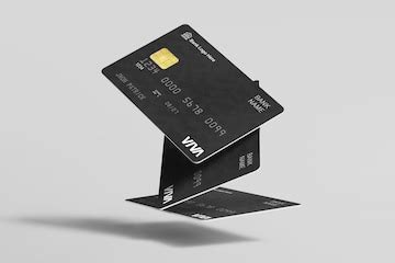 Premium PSD | Plastic credit card mockup clean modern floating