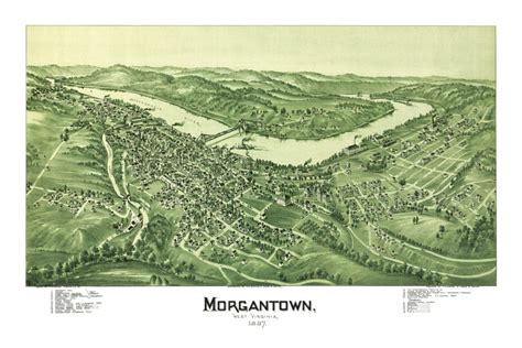 Historic old map of Morgantown, West Virginia in 1897 - KNOWOL