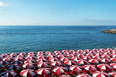 Beach umbrellas, Amalfi Coast, Italy - Stock Photo - Dissolve