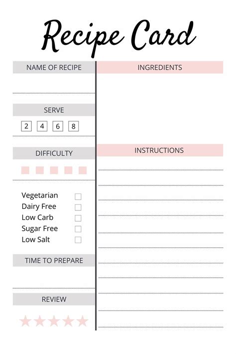 Recipe Card Template Google Docs