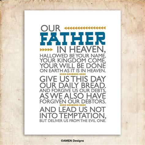 The Lord's Prayer. Matthew 6:9-13. DIY. PDF. 8x10