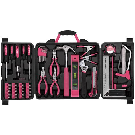 Complete pink tool set for DIY projects, home repairs and crafts ...