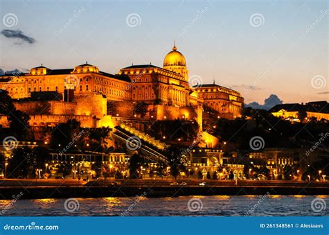 Evening View of the Danube River, Bridges, Sights of Budapest. Hungary ...