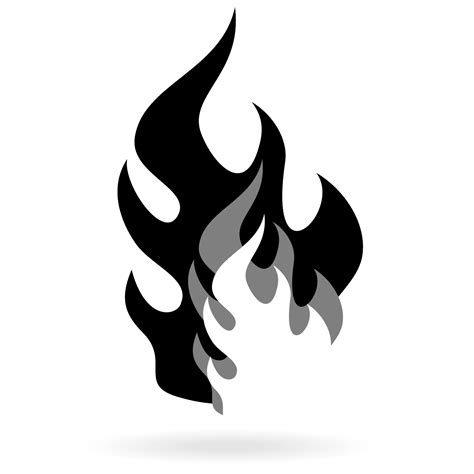 Black and White Flame Logo - LogoDix