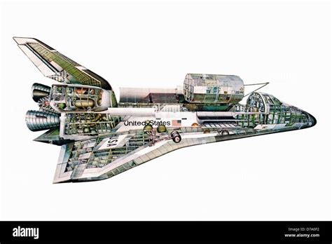 Cutaway illustration of space shuttle Cut Out Stock Images & Pictures - Alamy