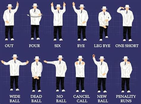 Here is a chart showing the various signals that umpires communicate ...