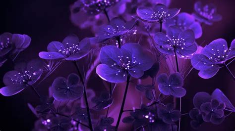 Dark Purple Flowers At Night Wallpaper On Mobile Background, Pictures ...