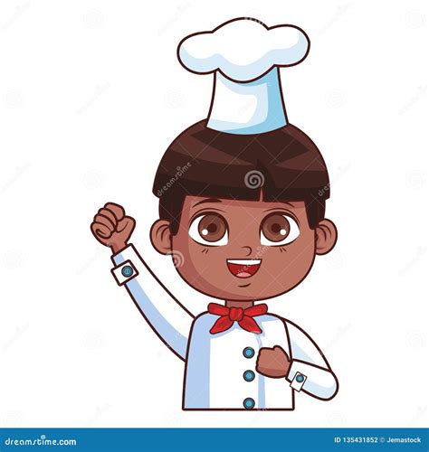 Cute chef boy cartoon stock vector. Illustration of gastronomy - 135431852