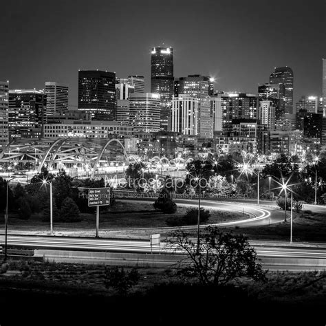 The Denver Skyline black and white Photography