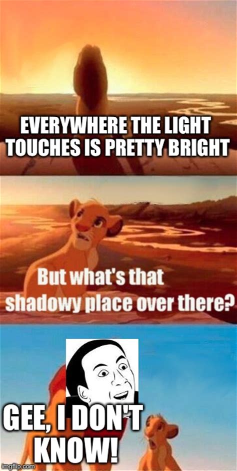 Simba Shadowy Place Meme - Imgflip