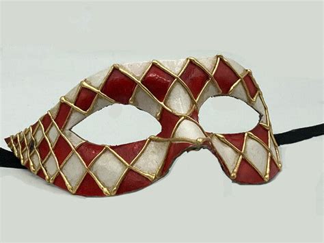 Arlecchino red mask – MaskshopVenice.com