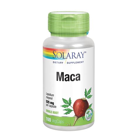 Solaray Maca Root 525 mg | Healthy Balance, Energy, Vitality & Libido Support | Non-GMO, Vegan ...