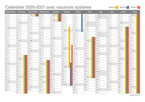 Vacances scolaires 2020-2021 - Dates et calendrier - iCalendrier