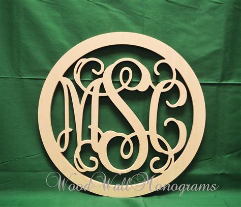 Wooden Monogram Unpainted Wood Monogram Wall Hanging | Etsy