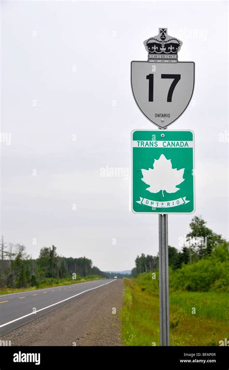 Highway 17 and Trans Canada Ontario Lake Superior Circle Tour sign ...