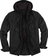 ZENTHACE Men's Sherpa Lined Full Zip Hooded Plaid Flannel Shirt Jacket Black/Grey XXL - ShopStyle