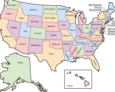 A Labeled Map Of The United States - Printable Map