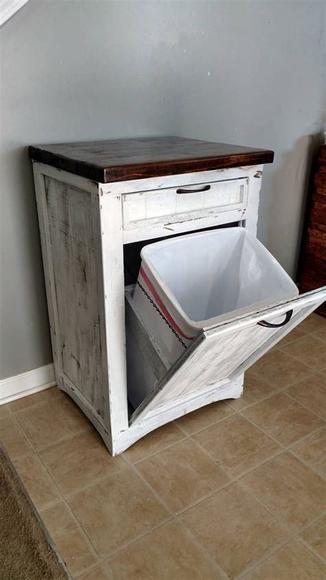 Tilt Out Trash Bin, Rustic Tilt Out ... | Farmhouse kitchen trash cans ...