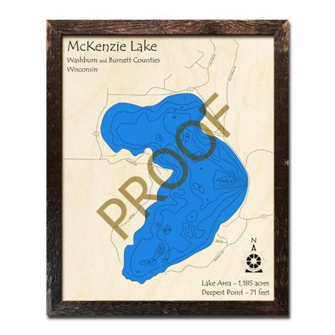 McKenzie Lake, WI Wood Map | 3D Nautical Wood Charts