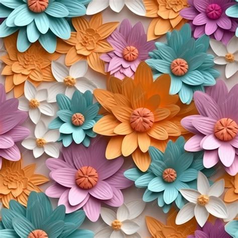 Premium AI Image | A close up of a bunch of paper flowers on a wall ...