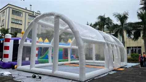 clear arch shape inflatable pool dome for winter