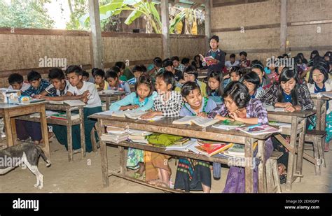 Children in village school, Myanmar Stock Photo - Alamy