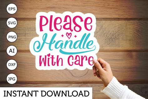 Please Handle with Care Sticker Graphic by creative mass · Creative Fabrica